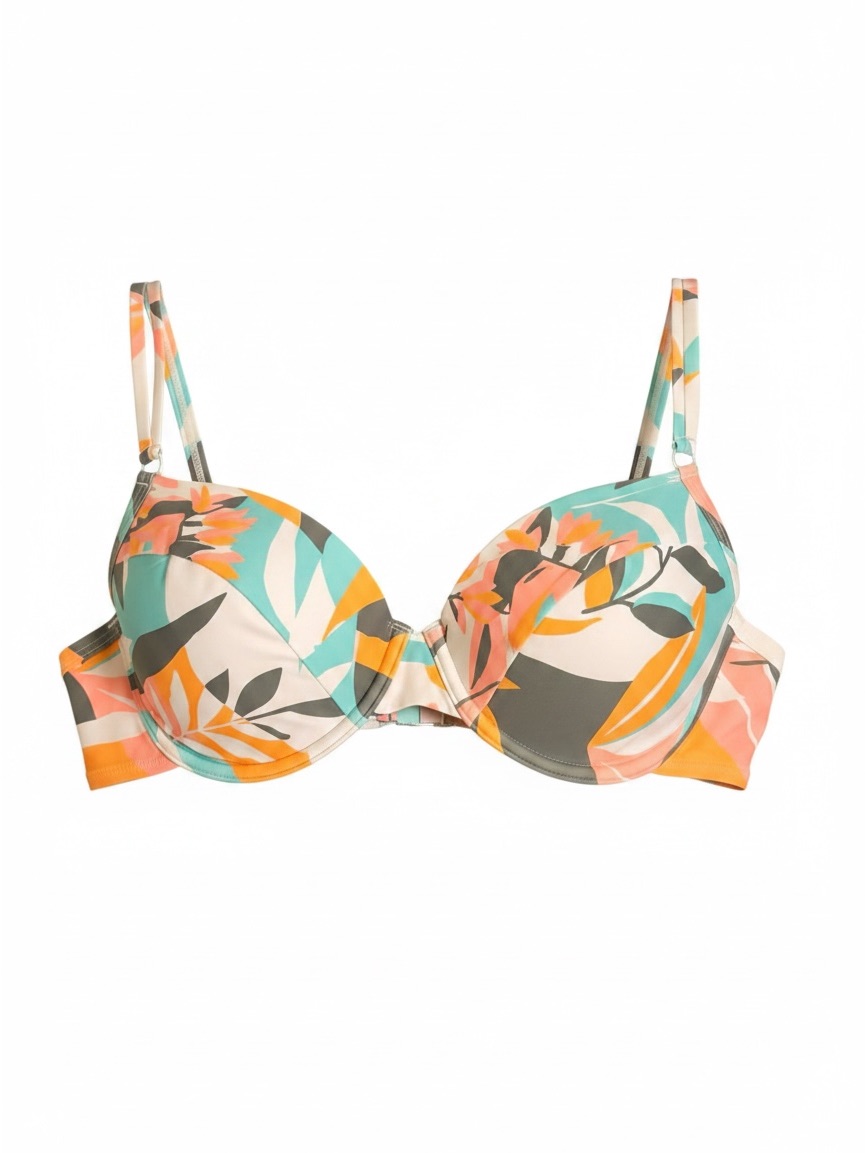 Sunseeker Australia Tropical Print Underwire Bikini Top 38c Nwt